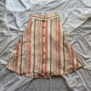 A New Day Striped Button Down Skirt